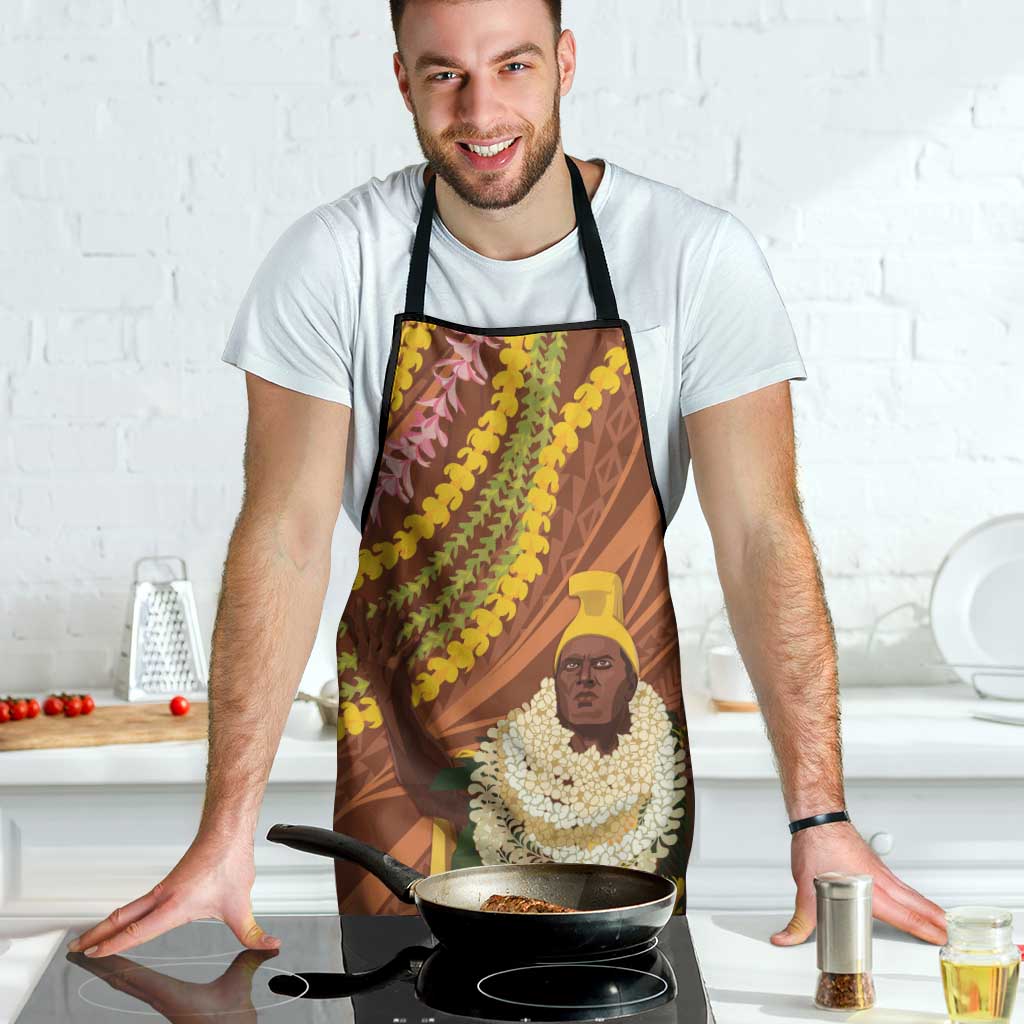 Hawaii King Kamehameha Apron Hawaiian Kakau Pattern With Leis