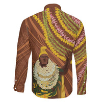Hawaii King Kamehameha Family Matching Tank Maxi Dress and Hawaiian Shirt Hawaiian Kakau Pattern With Leis LT05 - Polynesian Pride