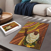 Hawaii King Kamehameha Puzzle Hawaiian Kakau Pattern With Leis