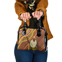 Hawaii King Kamehameha Shoulder Handbag Hawaiian Kakau Pattern With Leis