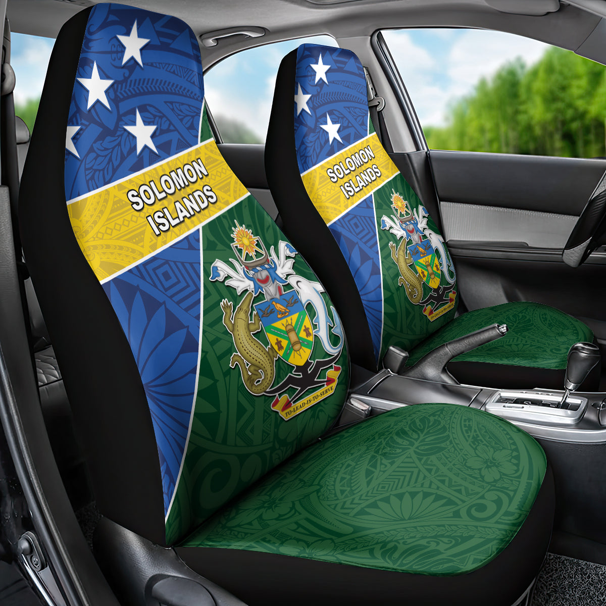 Solomon Islands Independence Day Car Seat Cover With Coat Of Arms