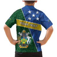 Personalised Solomon Islands Independence Day Family Matching Mermaid Dress and Hawaiian Shirt With Coat Of Arms LT05 - Polynesian Pride