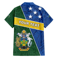 Personalised Solomon Islands Independence Day Family Matching Summer Maxi Dress and Hawaiian Shirt With Coat Of Arms LT05 - Polynesian Pride