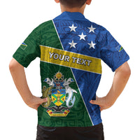 Personalised Solomon Islands Independence Day Family Matching Tank Maxi Dress and Hawaiian Shirt With Coat Of Arms LT05 - Polynesian Pride