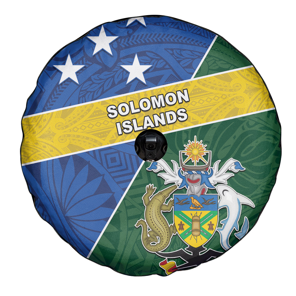Solomon Islands Independence Day Spare Tire Cover With Coat Of Arms