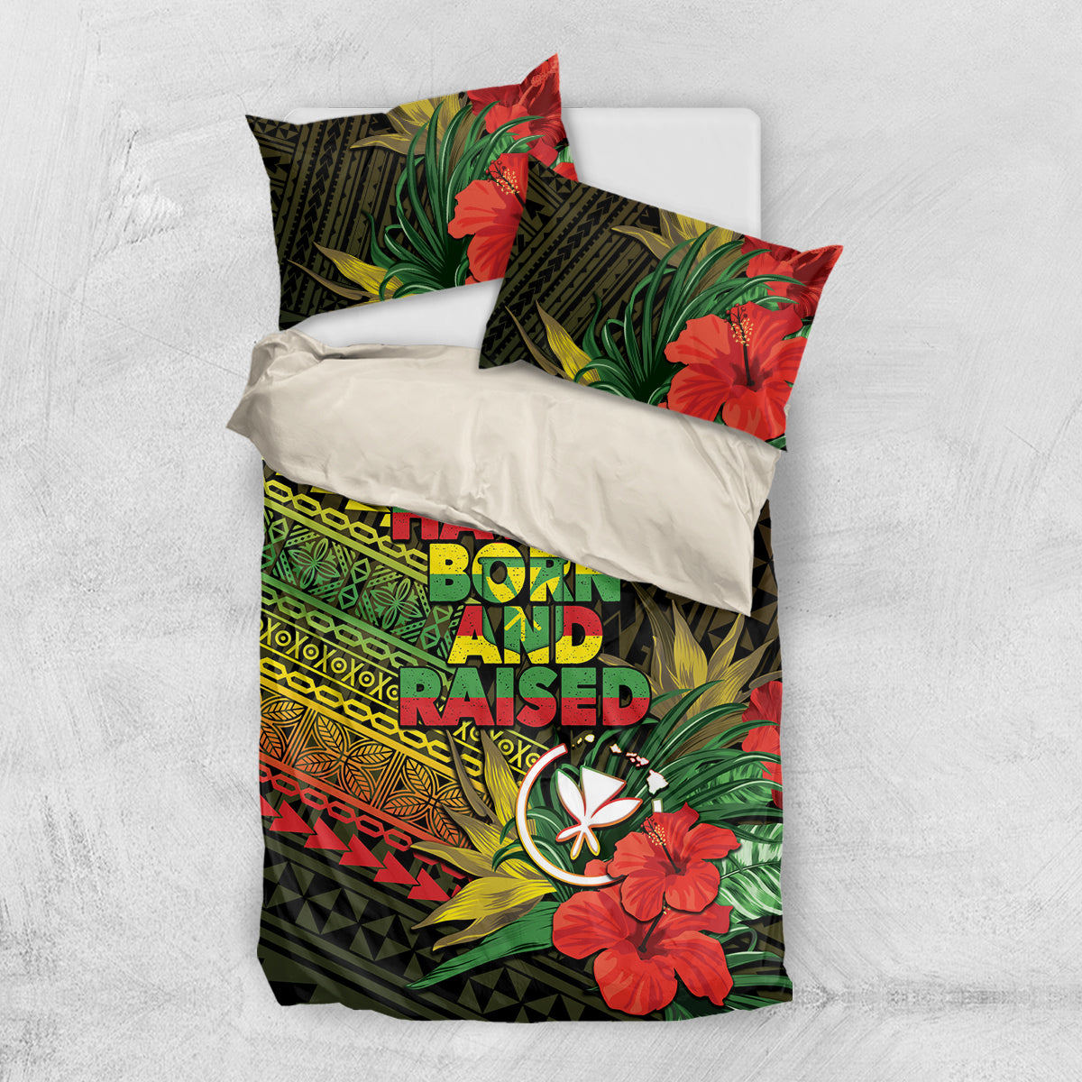 Hawaii Born and Raised Bedding Set Kanaka Maoli Flag Day