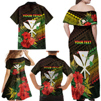 Personalized Hawaii Born and Raised Family Matching Off Shoulder Maxi Dress and Hawaiian Shirt Kanaka Maoli Flag Day LT05 - Polynesian Pride