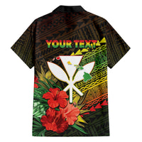 Personalized Hawaii Born and Raised Family Matching Off Shoulder Short Dress and Hawaiian Shirt Kanaka Maoli Flag Day LT05 - Polynesian Pride