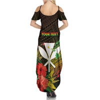 Personalized Hawaii Born and Raised Family Matching Summer Maxi Dress and Hawaiian Shirt Kanaka Maoli Flag Day LT05 - Polynesian Pride
