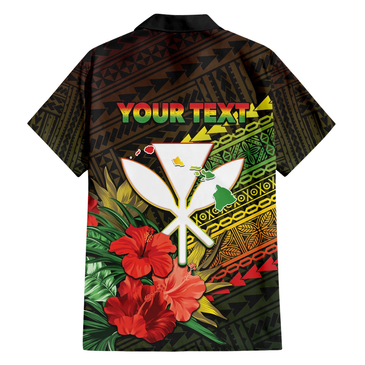 Personalized Hawaii Born and Raised Hawaiian Shirt Kanaka Maoli Flag Day