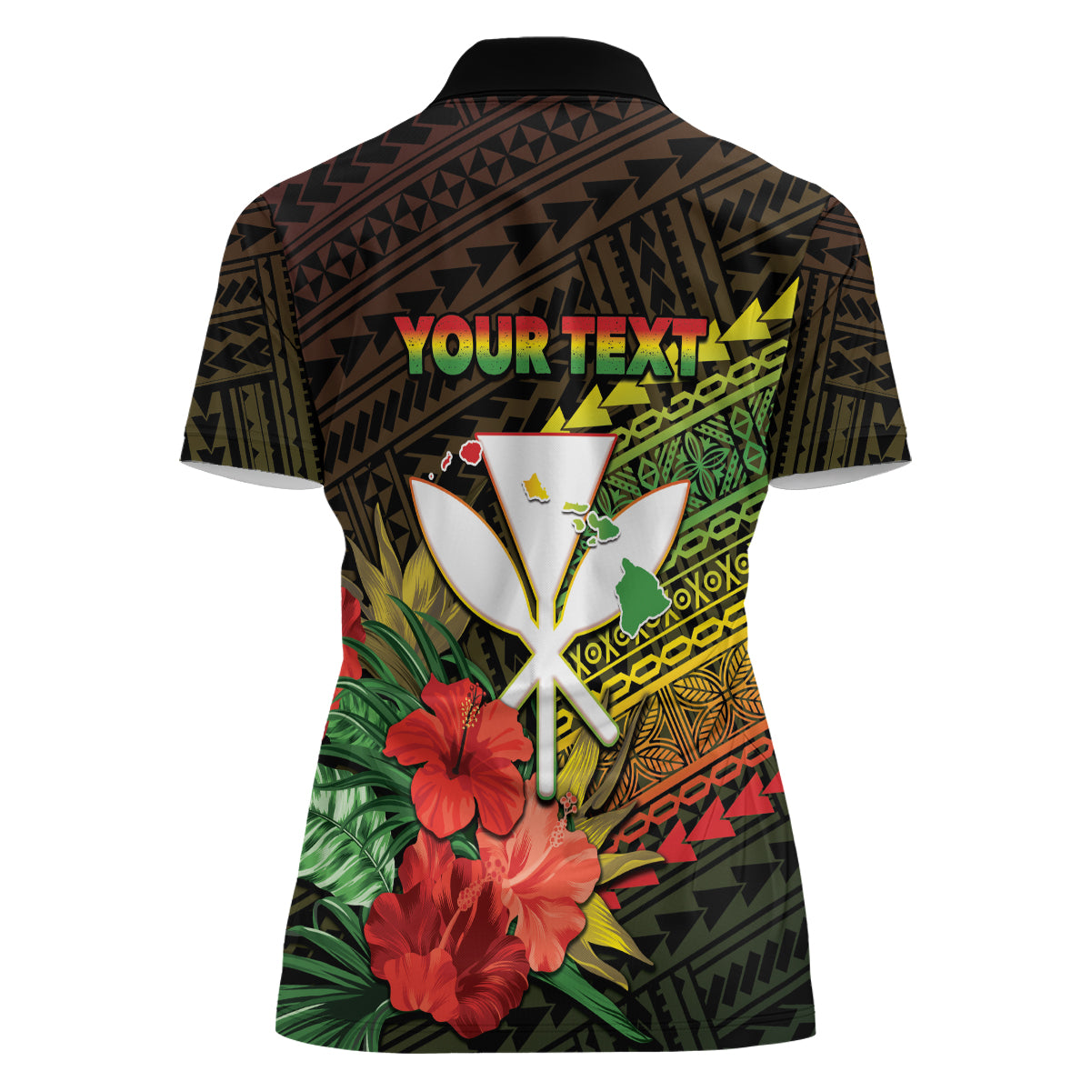 Personalized Hawaii Born and Raised Women Polo Shirt Kanaka Maoli Flag Day LT05 - Polynesian Pride