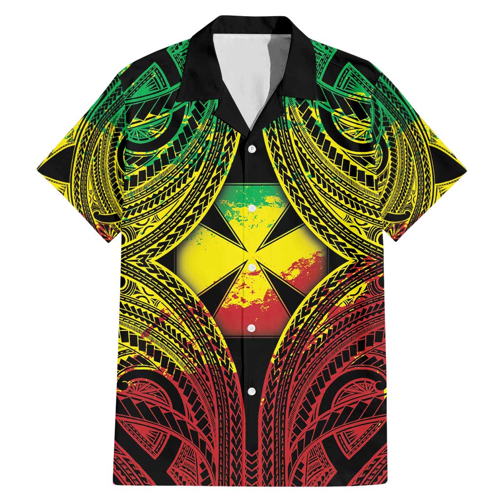 Personalised Wallis and Futuna Territory Day Family Matching Mermaid Dress and Hawaiian Shirt Polynesian Pattern Simple Style