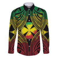 Personalised Wallis and Futuna Territory Day Family Matching Off The Shoulder Long Sleeve Dress and Hawaiian Shirt Polynesian Pattern Simple Style