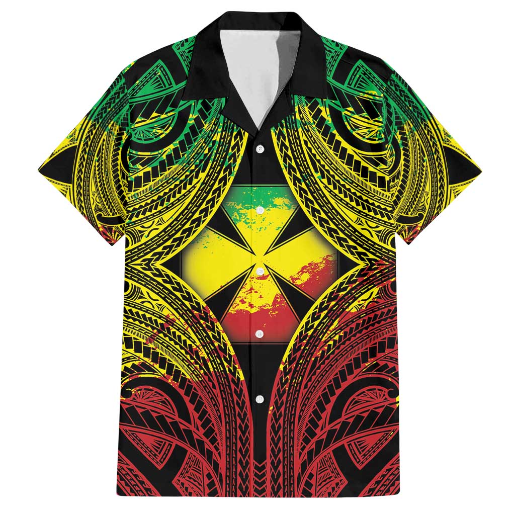 Personalised Wallis and Futuna Territory Day Family Matching Off Shoulder Maxi Dress and Hawaiian Shirt Polynesian Pattern Simple Style