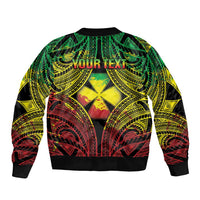 Personalised Wallis and Futuna Territory Day Sleeve Zip Bomber Jacket Polynesian Pattern Simple Style