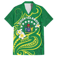 Cook Islands Happy Constitution Day Family Matching Off Shoulder Short Dress and Hawaiian Shirt Pattern Tribal Art