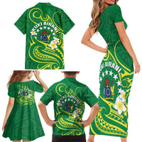 Cook Islands Happy Constitution Day Family Matching Short Sleeve Bodycon Dress and Hawaiian Shirt Pattern Tribal Art LT05 - Polynesian Pride