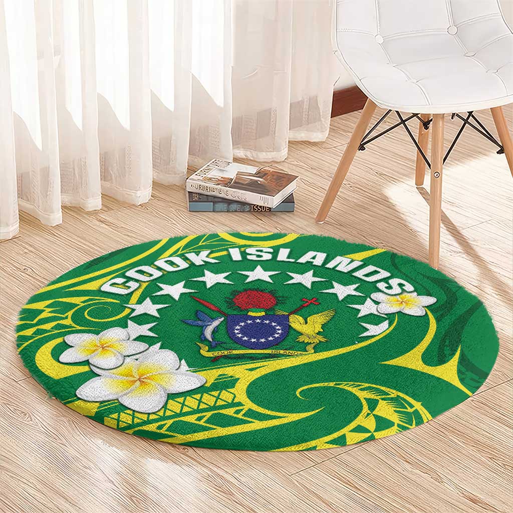 Cook Islands Happy Constitution Day Round Carpet Pattern Tribal Art
