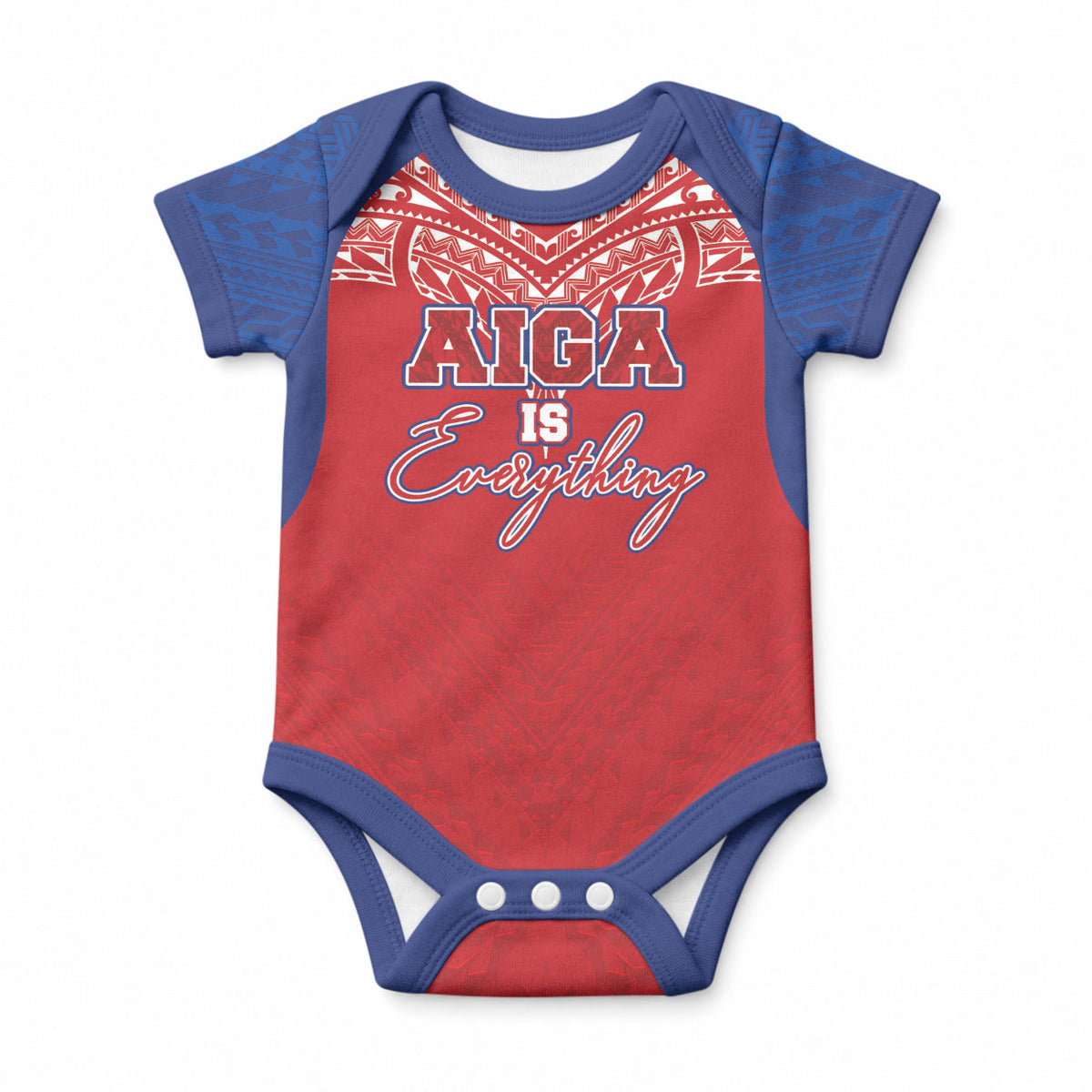 Aiga Samoa Baby Onesie Aiga Is Everything LT05 Red - Polynesian Pride