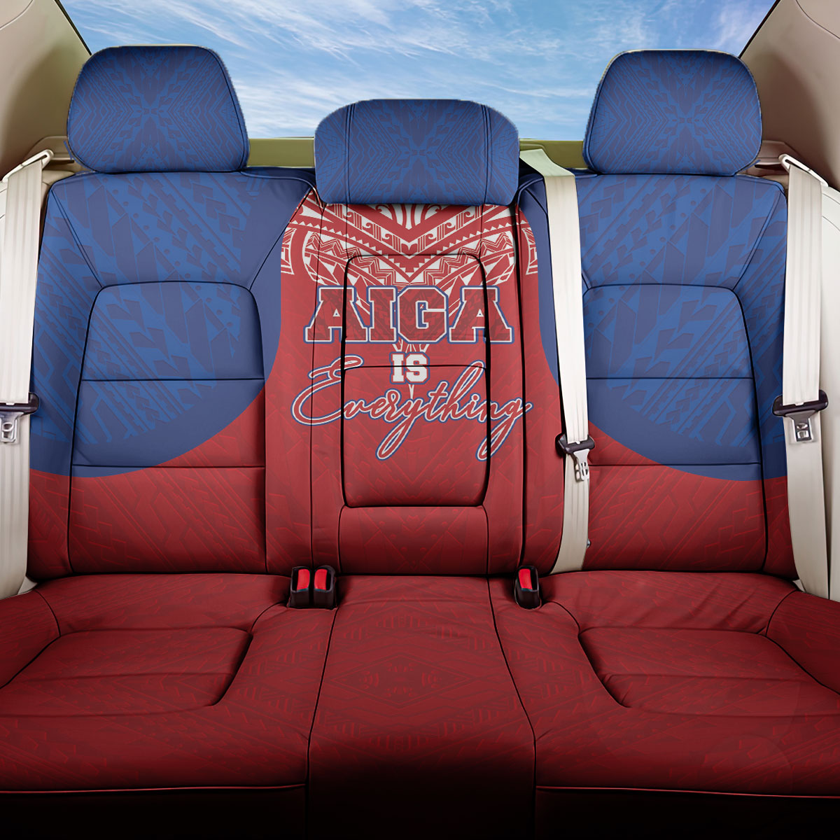 Aiga Samoa Back Car Seat Cover Aiga Is Everything LT05 One Size Red - Polynesian Pride