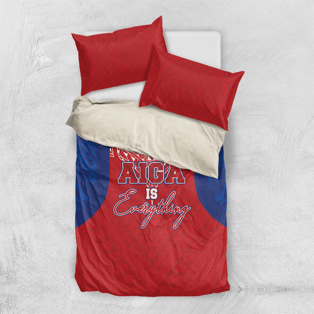 Aiga Samoa Bedding Set Aiga Is Everything LT05 US Twin 172cm x 218cm Red - Polynesian Pride