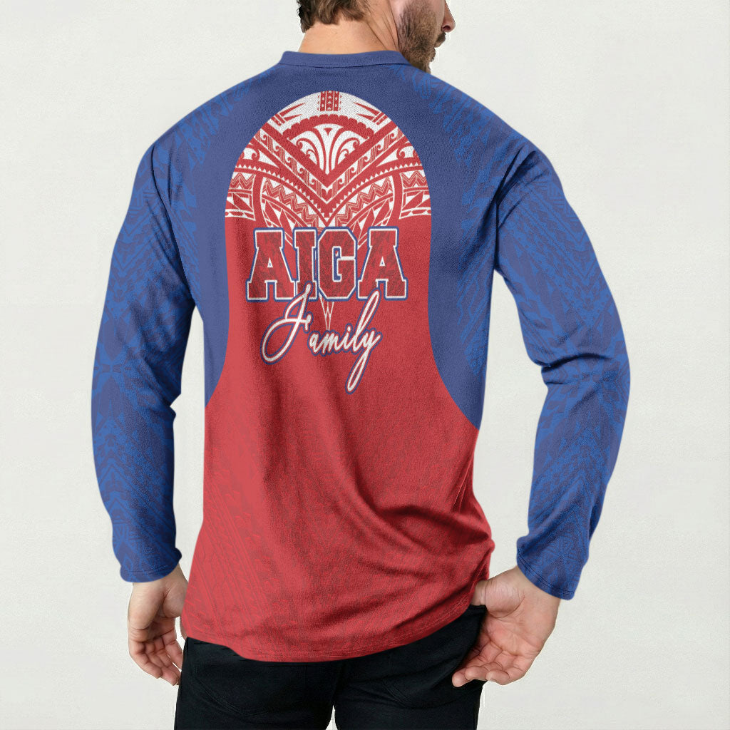 Aiga Samoa Button Sweatshirt Aiga Is Everything LT05 - Polynesian Pride