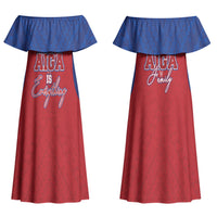 Aiga Samoa Couples Matching Off Shoulder Maxi Dress and Hawaiian Shirt Aiga Is Everything LT05 - Polynesian Pride