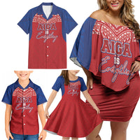 Aiga Samoa Family Matching Off Shoulder Short Dress and Hawaiian Shirt Aiga Is Everything LT05 - Polynesian Pride