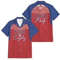 Aiga Samoa Family Matching Tank Maxi Dress and Hawaiian Shirt Aiga Is Everything LT05 Dad's Shirt - Short Sleeve Red - Polynesian Pride