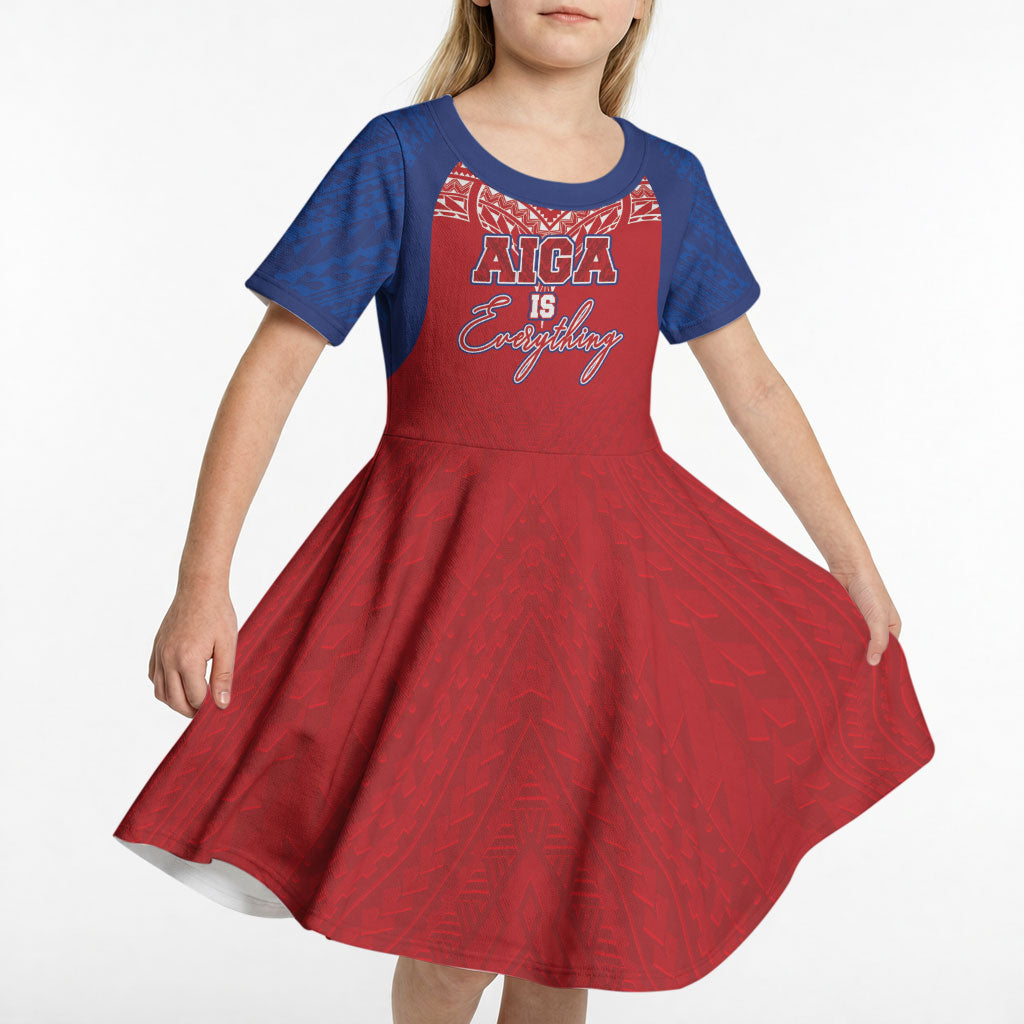 Aiga Samoa Kid Short Sleeve Dress Aiga Is Everything LT05 - Polynesian Pride