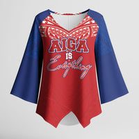 Aiga Samoa Kimono Sleeve Blouse Aiga Is Everything LT05 Female Red - Polynesian Pride