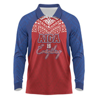 Aiga Samoa Long Sleeve Polo Shirt Aiga Is Everything LT05 Red - Polynesian Pride
