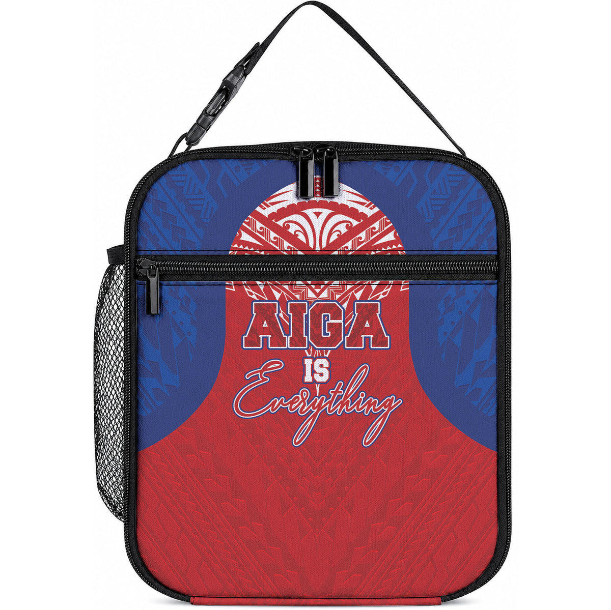 Aiga Samoa Lunch Bag Aiga Is Everything LT05 10.2 × 8.3 × 4.3 inch Red - Polynesian Pride
