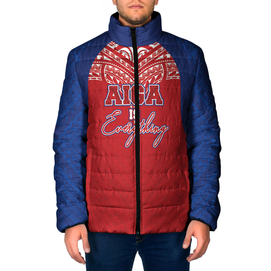 Aiga Samoa Padded Jacket Aiga Is Everything LT05 Men Red - Polynesian Pride