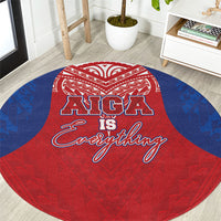 Aiga Samoa Round Carpet Aiga Is Everything LT05 Red - Polynesian Pride