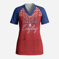 Aiga Samoa Scrub Top Aiga Is Everything LT05 Adult Red - Polynesian Pride