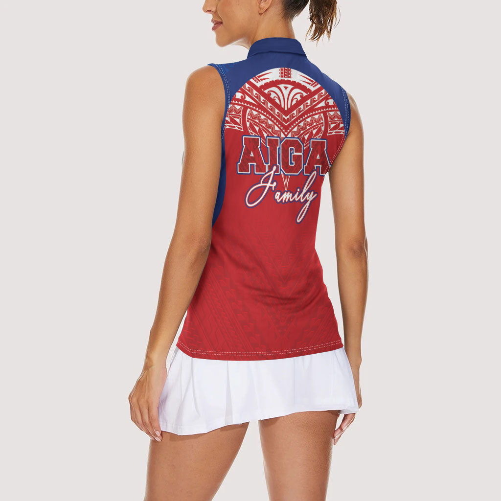 Aiga Samoa Women Sleeveless Polo Shirt Aiga Is Everything LT05 - Polynesian Pride