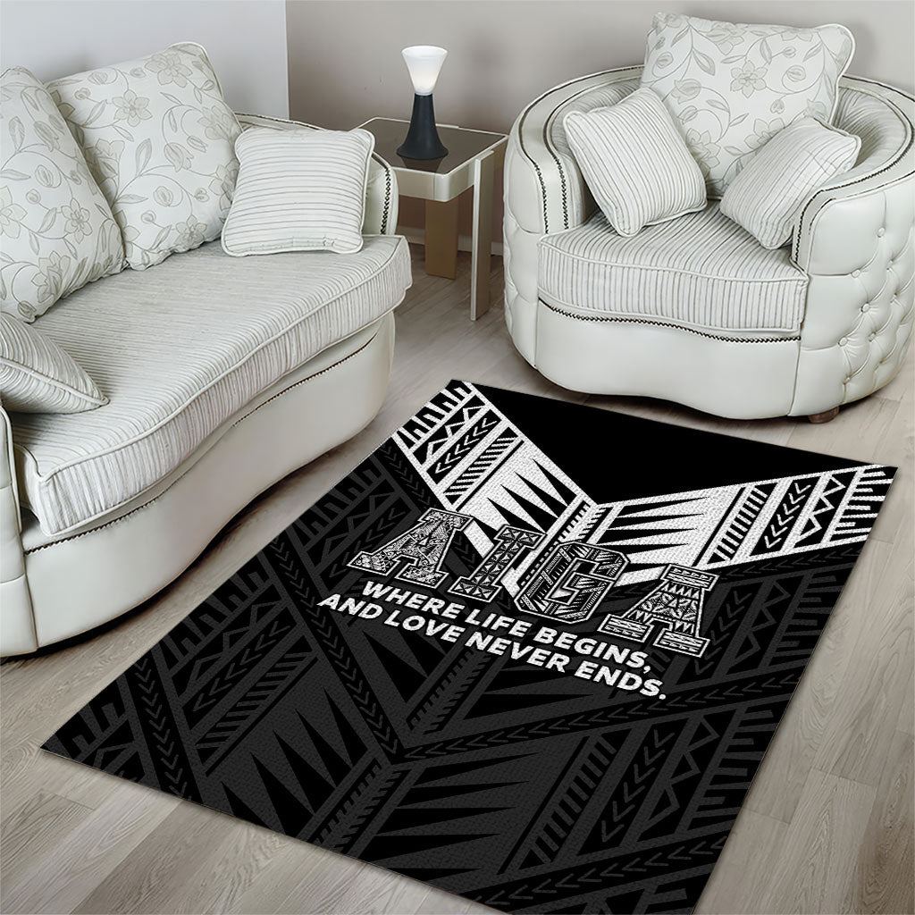 Samoa Aiga Area Rug Samoan Tribal Pattern LT05 - Polynesian Pride
