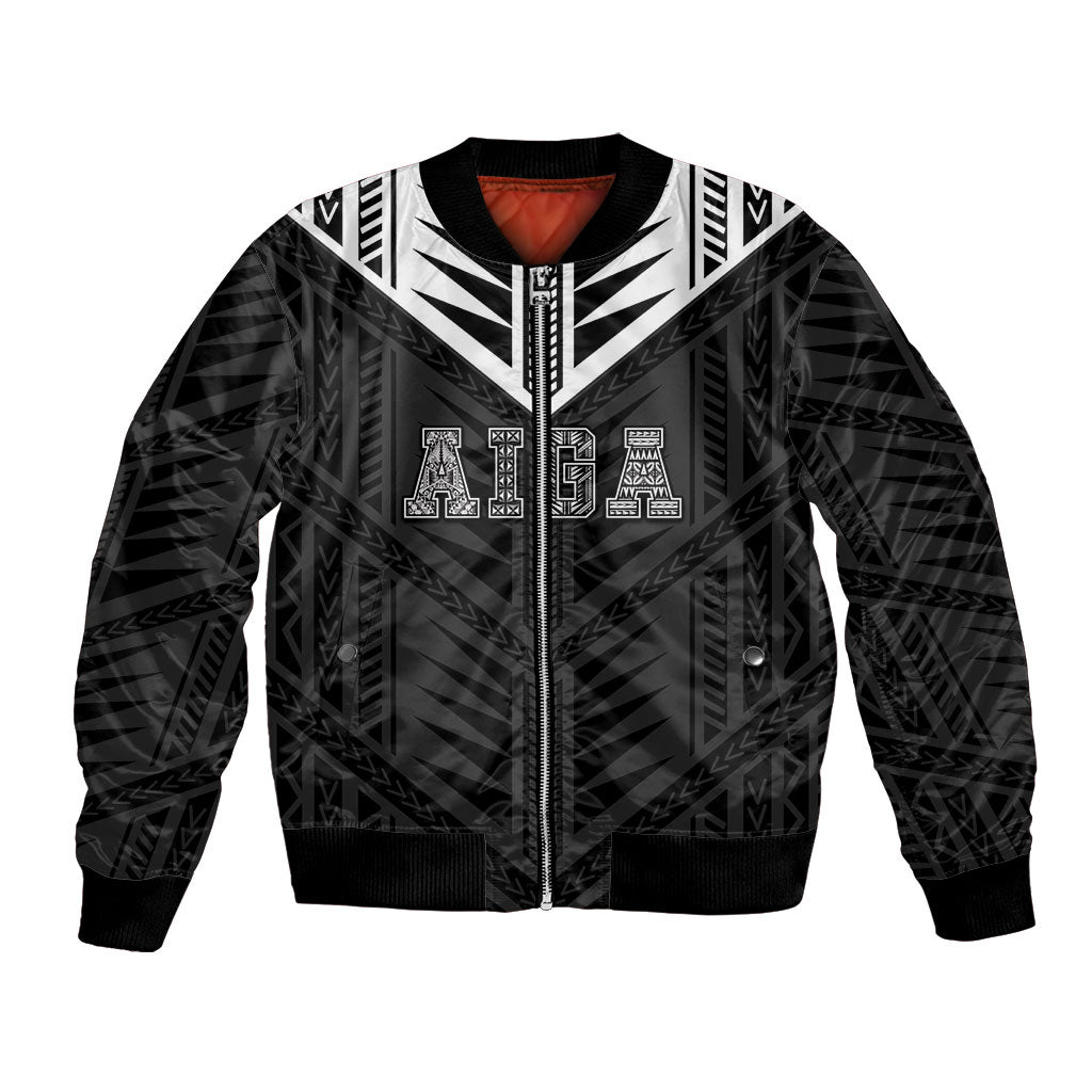 Samoa Aiga Bomber Jacket Samoan Tribal Pattern LT05 Unisex Black - Polynesian Pride