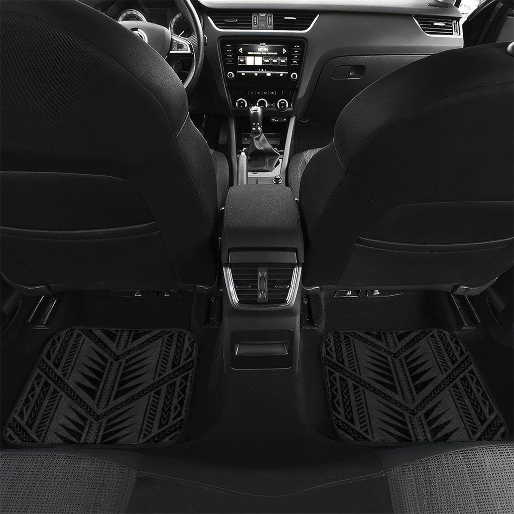 Samoa Aiga Car Mats Samoan Tribal Pattern LT05 Set 2pcs - Back Black - Polynesian Pride
