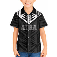 Samoa Aiga Kid Hawaiian Shirt Samoan Tribal Pattern LT05 Kid Black - Polynesian Pride