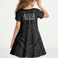 Samoa Aiga Kid Short Sleeve Dress Samoan Tribal Pattern LT05 - Polynesian Pride