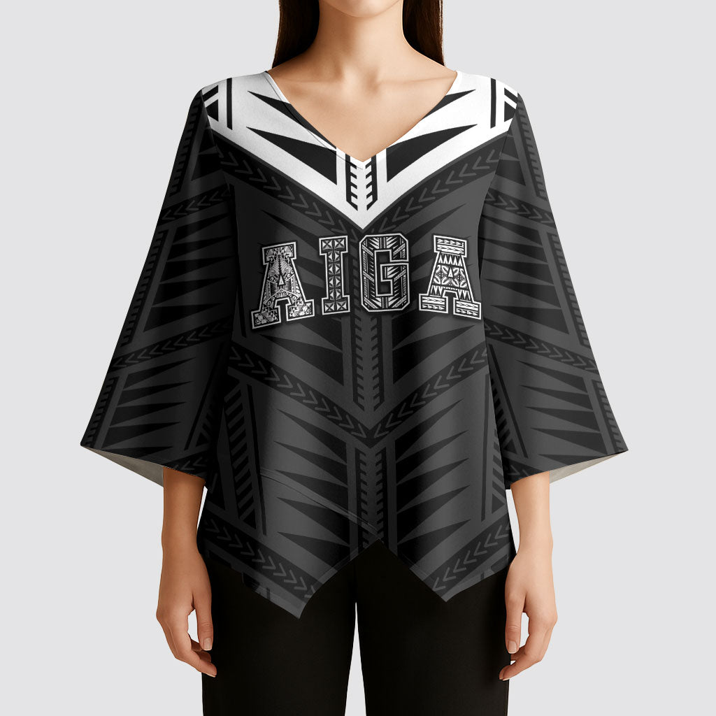 Samoa Aiga Kimono Sleeve Blouse Samoan Tribal Pattern LT05 - Polynesian Pride