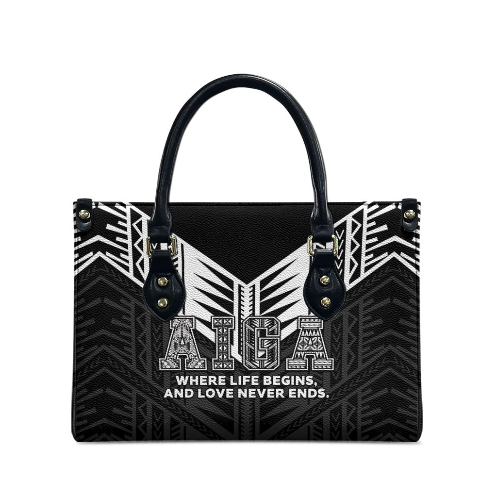 Samoa Aiga Leather Bag Samoan Tribal Pattern LT05 - Polynesian Pride