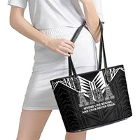 Samoa Aiga Leather Tote Bag Samoan Tribal Pattern LT05 - Polynesian Pride