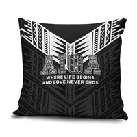 Samoa Aiga Pillow Cover Samoan Tribal Pattern LT05 Black - Polynesian Pride