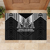 Samoa Aiga Rubber Doormat Samoan Tribal Pattern LT05 Black - Polynesian Pride