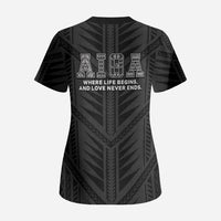 Samoa Aiga Scrub Top Samoan Tribal Pattern LT05 - Polynesian Pride