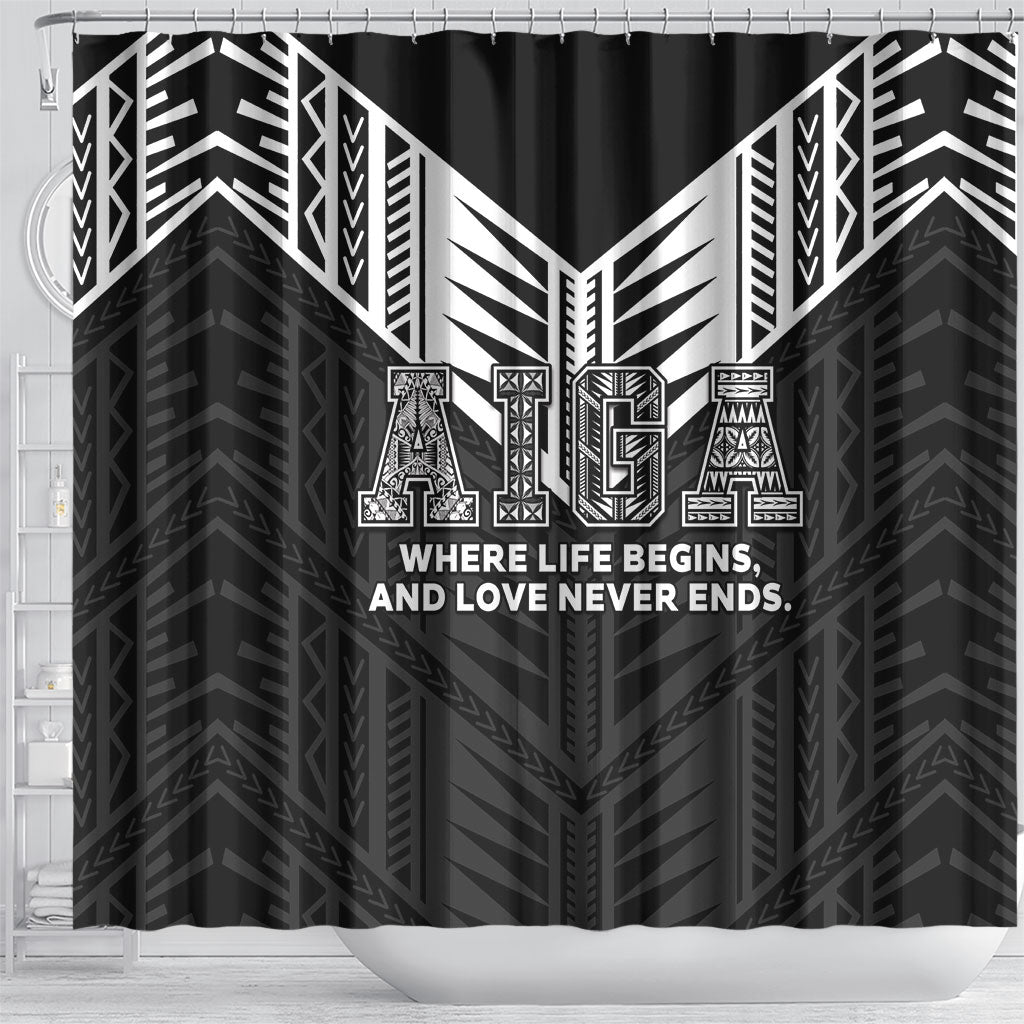 Samoa Aiga Shower Curtain Samoan Tribal Pattern LT05 - Polynesian Pride