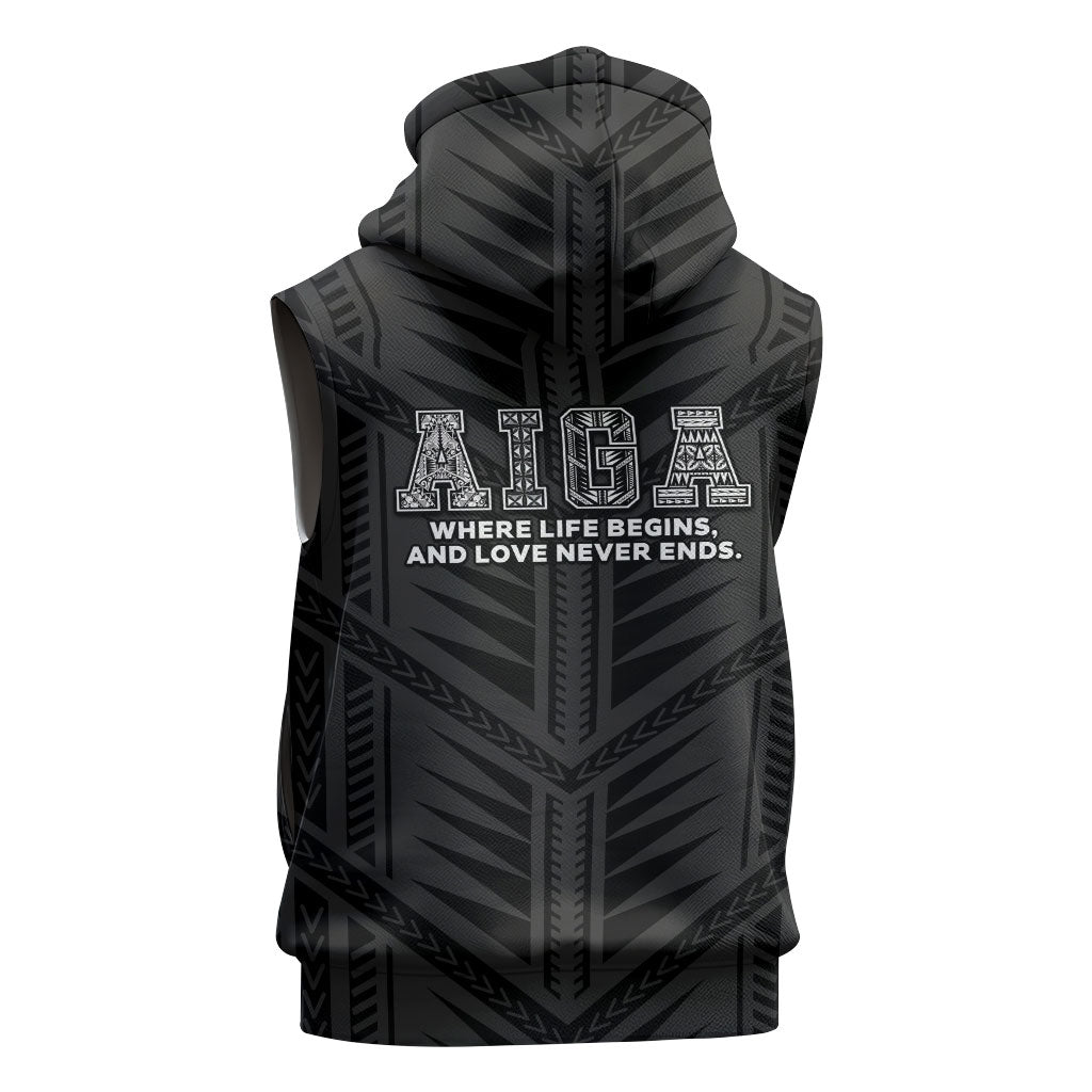 Samoa Aiga Sleeveless Hoodie Samoan Tribal Pattern LT05 - Polynesian Pride